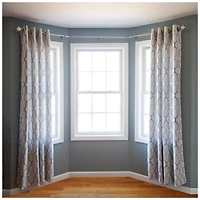 Kenney Mission 3/4 Inch Decorative Bay Window Curtain Rod - Stylish and Adjustable