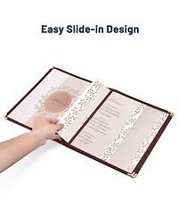 WeChef 60 Pack Menu Covers 8.5x11" 6 Views Book Style Cafe Restaurant Burgundy