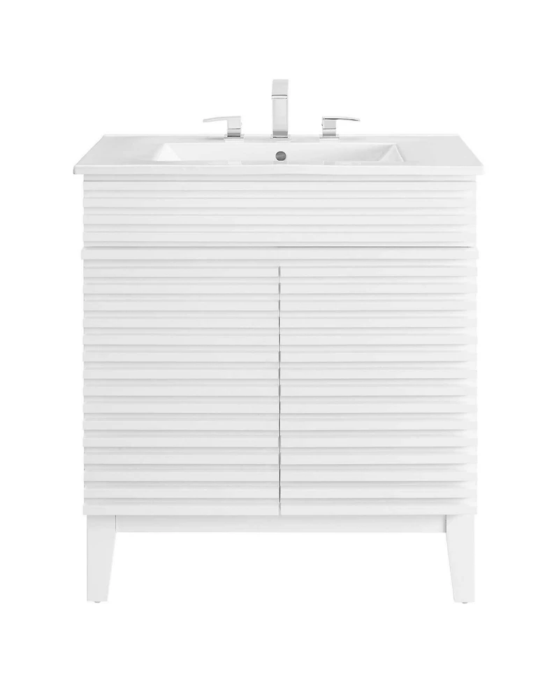 Freestanding Bath Vanity with White Ceramic Top Unassembled for bathroom