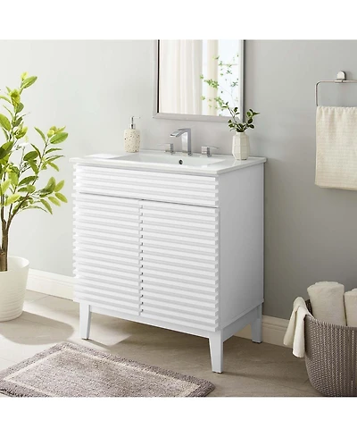 Freestanding Bath Vanity with White Ceramic Top Unassembled for bathroom