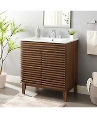 Freestanding Bath Vanity with White Ceramic Top Unassembled for bathroom