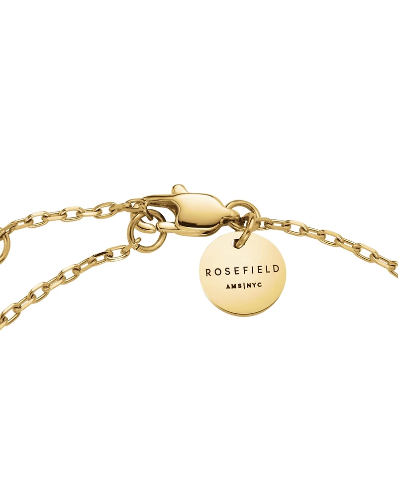Rosefield Crystal Letter Bracelet 14K Yellow Gold Plated Stainless Steel