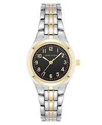 Anne Klein Women's Quartz Black and Two-Tone Metal Alloy Watch, 26mm
