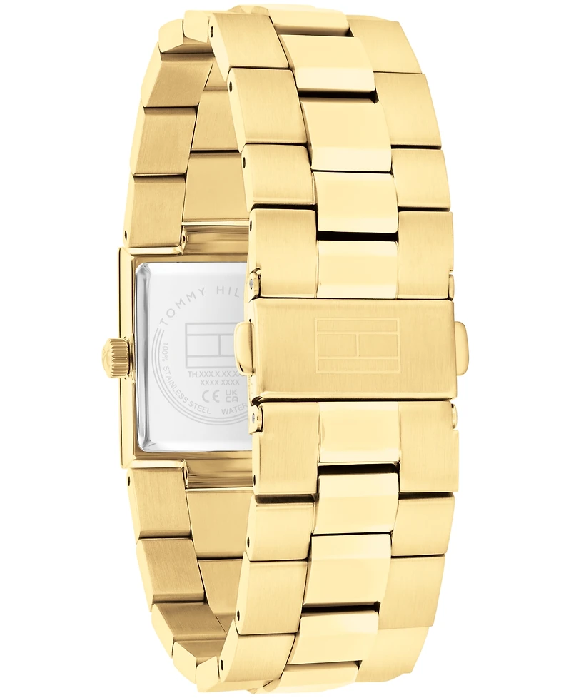 Tommy Hilfiger Women's Quartz Gold Tone Stainless Steel Bracelet Watch, 20.50mm x 25.20mm