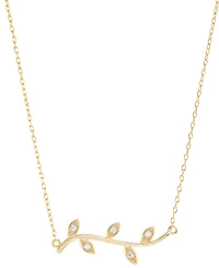 Cubic Zirconia Vine Pendant Necklace in 14k Gold-Plated Sterling Silver, 16" + 3" extender