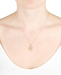 Cubic Zirconia Tree Of Life Pendant Necklace (1/4 ct. t.w.) in 14k Gold over Sterling Silver