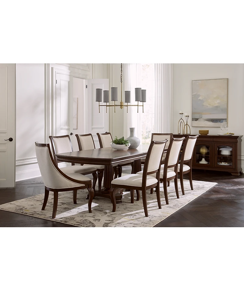 Nelman 9-Pc. Rectangular Dining Set (Table, 6 Side Chairs & 2 Host Chairs), Created for Macy's