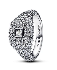 Pandora Sterling Silver Pave Square Cocktail Ring