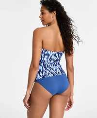 Anne Cole Women's Twist-Front Shirred Bandeau Tankini Top