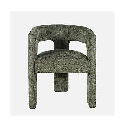 Jofran Gwen Modern Luxury Jacquard Fabric Upholstered Sculpture Armchair