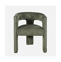 Jofran Gwen Modern Luxury Jacquard Fabric Upholstered Sculpture Armchair