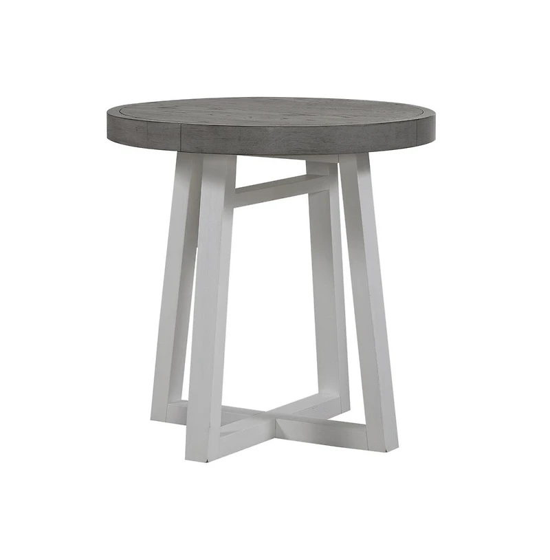 Liberty Furniture Round End Table Contemporary White