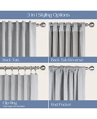 Chenille Blackout Back Tab Curtains Pair