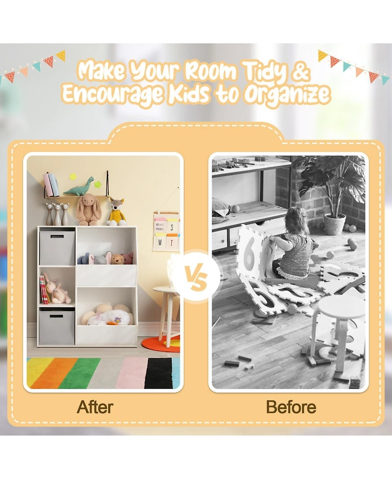 Gouun Kids Toy Storage Cabinet with Shelves