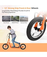 Height Adjustable Kid Kick Scooter with 12 Inch Air Filled Wheel