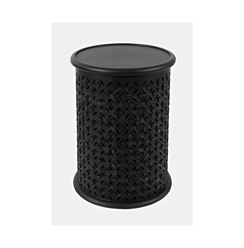 Jofran Decker Distressed Hardwood Global Drum End Table