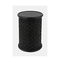 Jofran Decker Distressed Hardwood Global Drum End Table