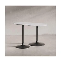Jofran Camille Solid Marble and Iron Modern Luxury Accent Tables (Set of 2)