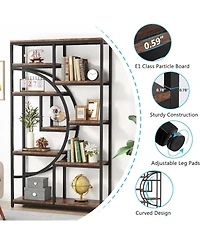 Tribesigns 5 Tier Etagere Bookcase, Freestanding Tall Bookshelf Display Shelf Storage Organizer with 9-Open