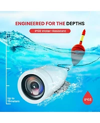 Pyle 7'' Lcd Monitor Underwater Fishing Camera, 1000TVL, White