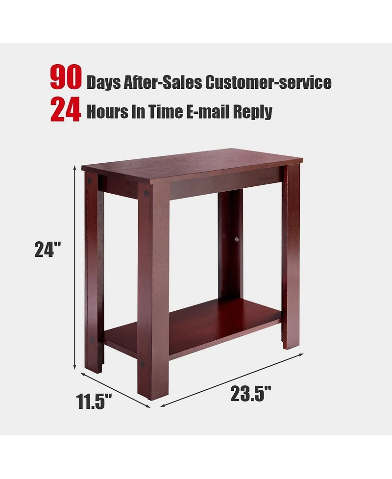 Gouun 2-Tier Modern Compact End Table with Storage Shelf