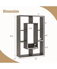 Gouun 7-Cube Geometric Bookshelf Modern Decorative Open Bookcase