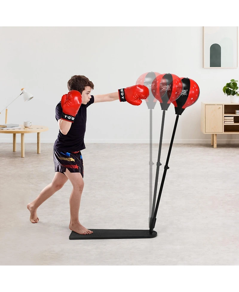 Kuyotq Kids Punching Bag with Adjustable Stand and Boxing Gloves