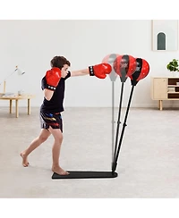 Kuyotq Kids Punching Bag with Adjustable Stand and Boxing Gloves