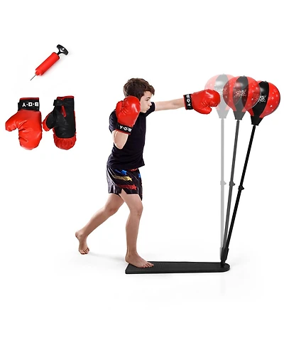 Kuyotq Kids Punching Bag with Adjustable Stand and Boxing Gloves