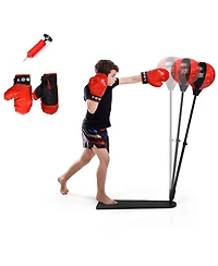 Kuyotq Kids Punching Bag with Adjustable Stand and Boxing Gloves