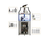 gaomon Corner Bar Cabinet with Led Lights, Industrial Liquor Cabinet with Adjustable Shelf, 5-Tier Industrial Wine Cabinet with Glass Holder