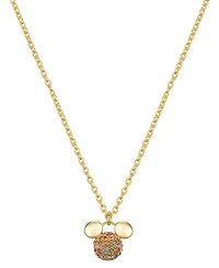 Disney Multi Color Crystal Mickey Mouse Fireball Pendant Necklace