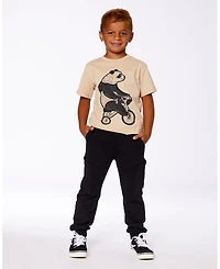 Deux par Toddler Boys French Terry Sweatpants With Side Pockets Black - Toddler|Child