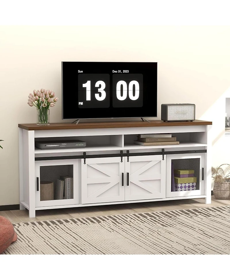 gaomon Tv Stand For 55/60/65-Inch Tv - Wood Media Console Storage Cabinet For Living Room, Kitchen, Dining Room