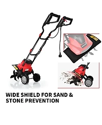 Mecale 14 Inch 10 Amp Corded Electric Tiller and Cultivator with 9-Inch Tilling Depth