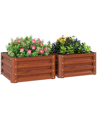 Outsunny 23.5" Raised Wall Garden Planet Beds for Vegetables and Flowers