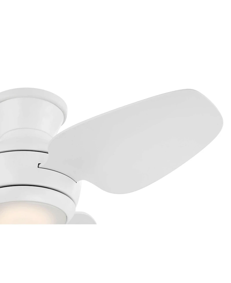 Casa Vieja 36" Whirl Modern Indoor Outdoor Ceiling Fan 3 Blade Led Light Remote Control Matte White Finish Bedroom Patio Hugger