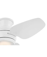 Casa Vieja 36" Whirl Modern Indoor Outdoor Ceiling Fan 3 Blade Led Light Remote Control Matte White Finish Bedroom Patio Hugger