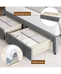 gaomon Full Size Bed Frame with 2 Storage Drawers