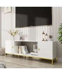 70 inches Mdf Tv Stand With Storage Cabinets