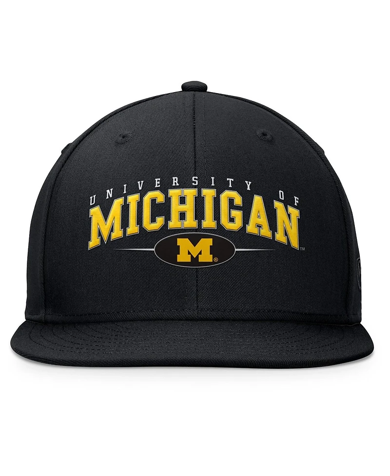 Top of the World Men's Black Michigan Wolverines Bullpen Snapback Hat