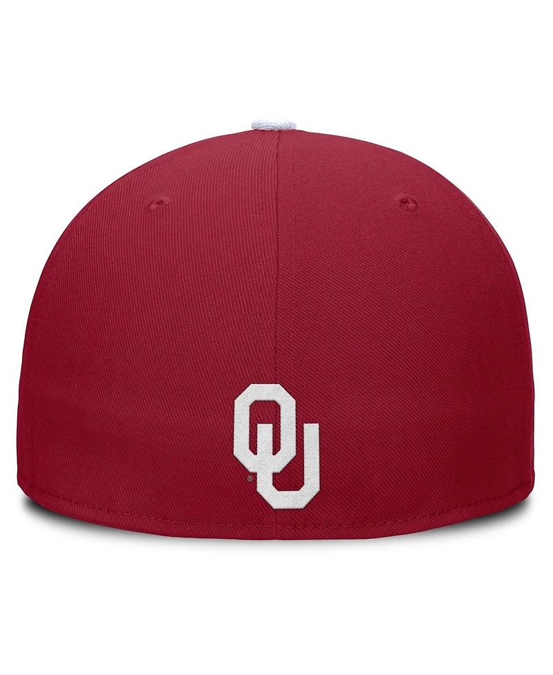 Jordan Men's Crimson/White Oklahoma Sooners Two-Tone Primetime Performance Fitted Hat