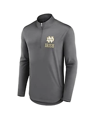 Fanatics Men's Gray Notre Dame Fighting Irish Tough Minded Quarter-Zip Top