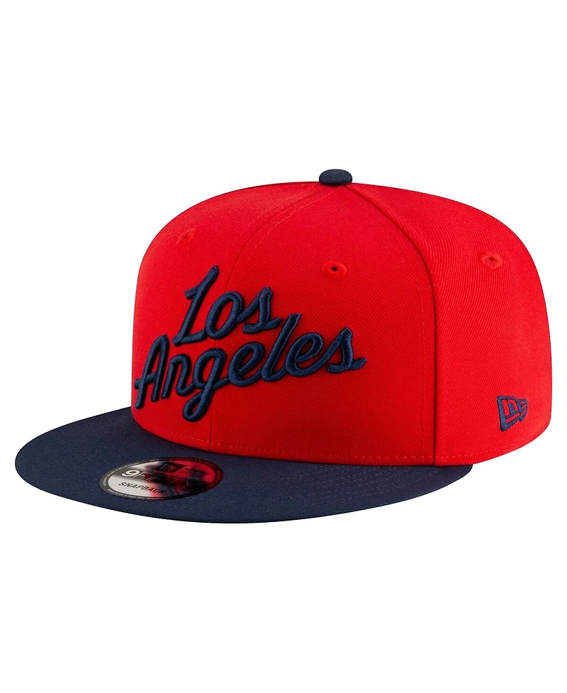 New Era Men's Red/Navy La Clippers Jersey Hook Statement Edition 9FIFTY Snapback Hat