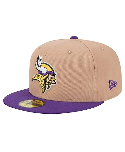 New Era Men's Tan Minnesota Vikings Logo Main 59FIFTY Fitted Hat