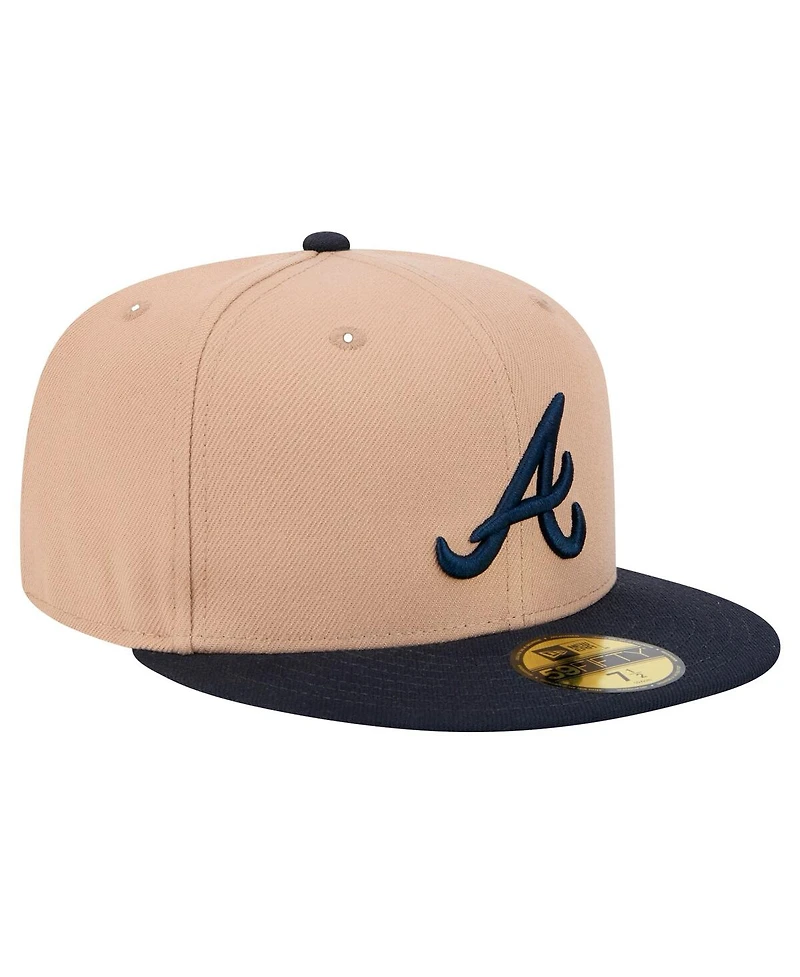 New Era Men's Khaki Atlanta Braves 59FIFTY Fitted Hat