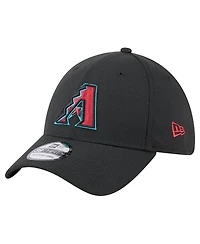 New Era Men's Black Arizona Diamondbacks Logo 39THIRTY Flex Hat