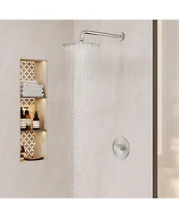 Casainc 10" Shower head Round Single Function Balance Valve Concealed Faucet