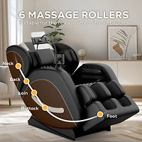 Massage Chair Recliner with Zero Gravity with Full Body Air Pressure with 6 Massage Rollers