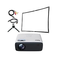 Impecca 180” Home Theater Projector, 200 Ansi Lumens, 720P, Protective Case+Accessory Kit